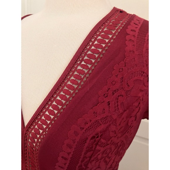 NWT Blencot  Maxi Dress Red Maroon‎ Lace Sz Small boho prairie cottagecore - Picture 6 of 14